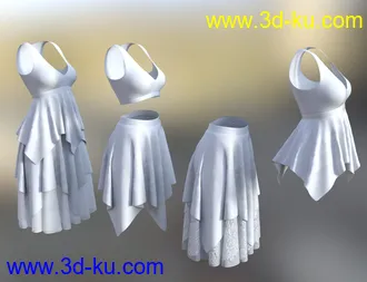 3D打印模型dForce Layered Skirt Outfit for Genesis 8 Female(s)的图片