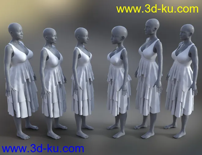 dForce Layered Skirt Outfit for Genesis 8 Female(s)模型的图片7
