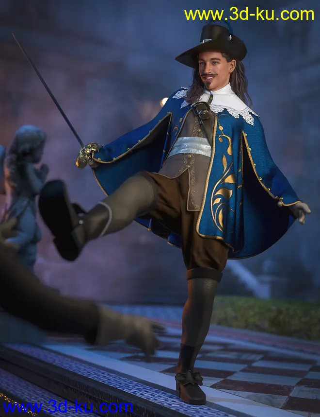 dForce Le Mousquetaire For Genesis 8 Male(s)模型的图片1