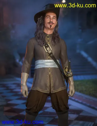 3D打印模型dForce Le Mousquetaire For Genesis 8 Male(s)的图片