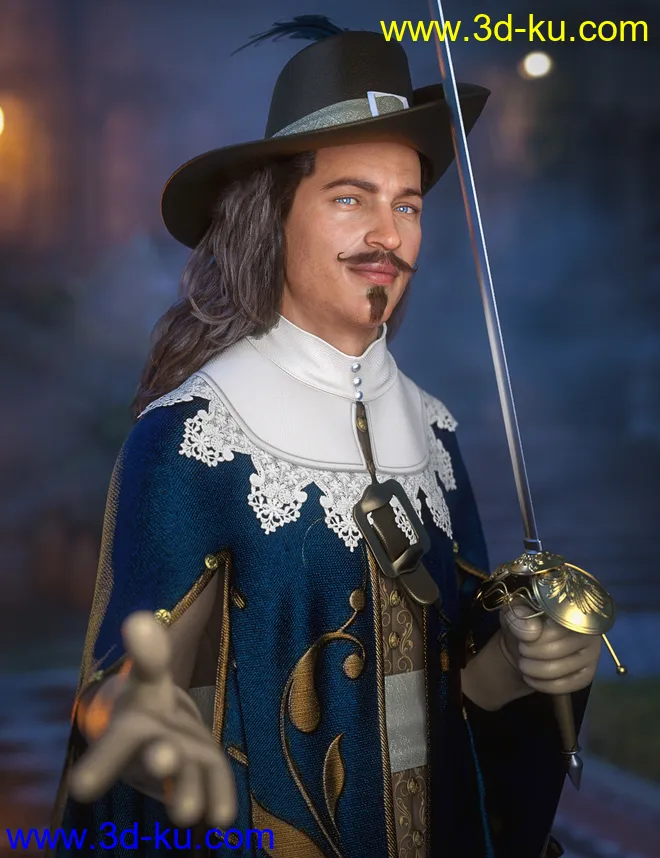 dForce Le Mousquetaire For Genesis 8 Male(s)模型的图片5