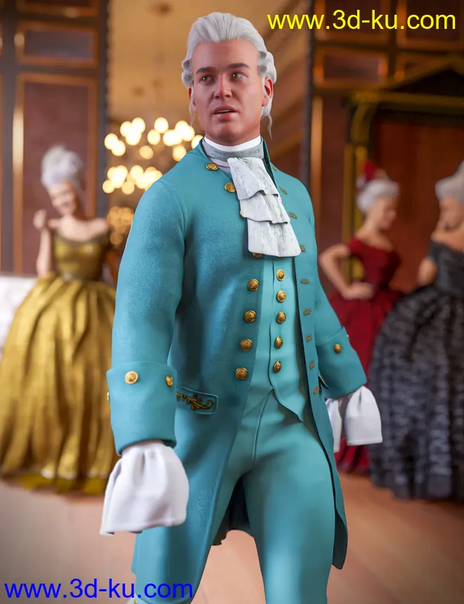 dForce Le Roi Outfit for Genesis 8 Male模型的图片4