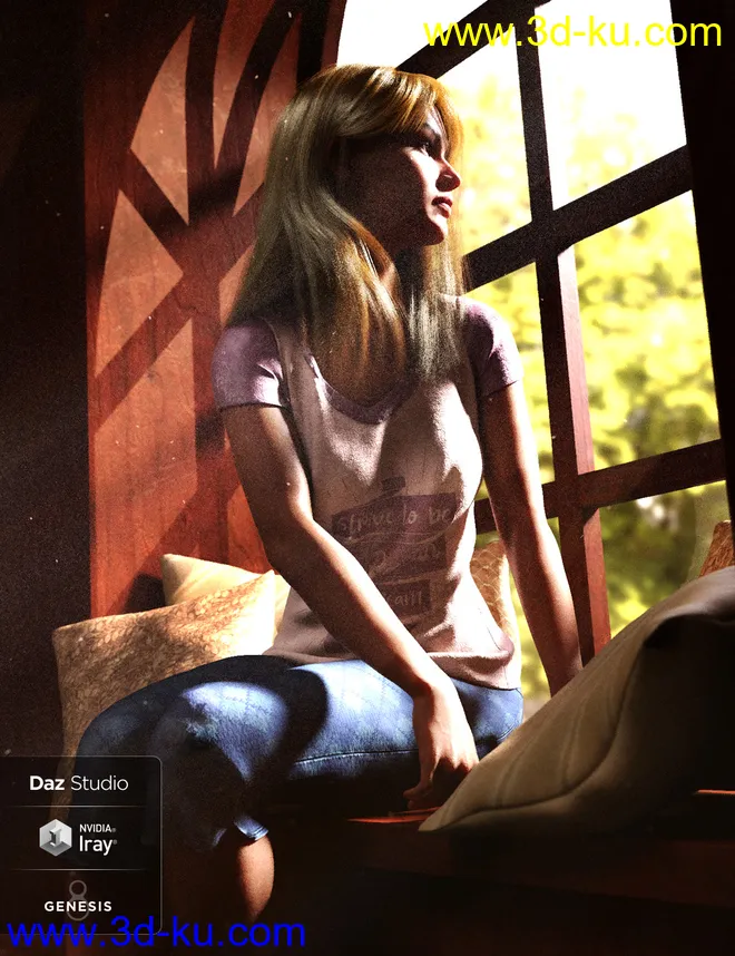 dForce Lexi Hair for Genesis 8 Females模型的图片7