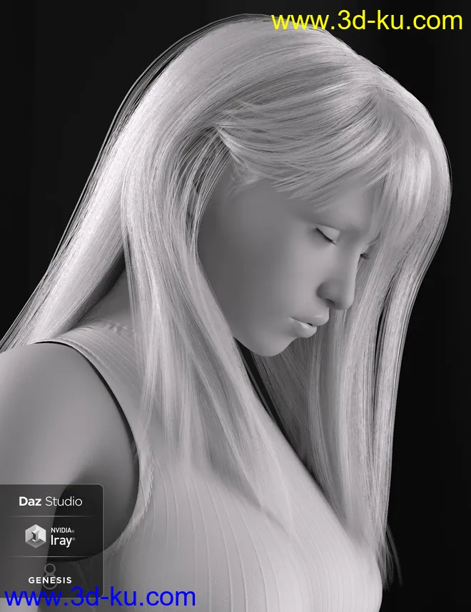 dForce Lexi Hair for Genesis 8 Females模型的图片9