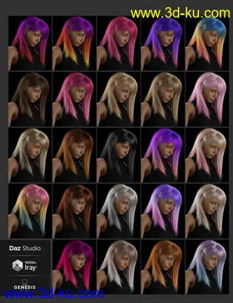 3D打印模型dForce Lexi Hair for Genesis 8 Females的图片