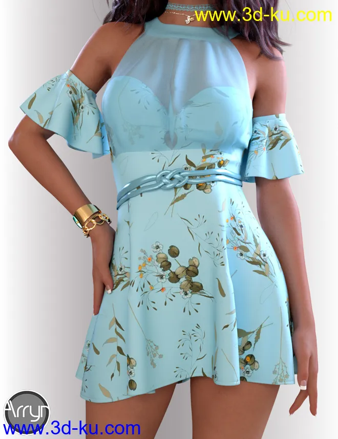 dForce Leyla Outfit for Genesis 8 Females模型的图片2