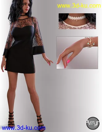 3D打印模型dForce Lily Holiday Outfit for Genesis 8 Female(s)的图片