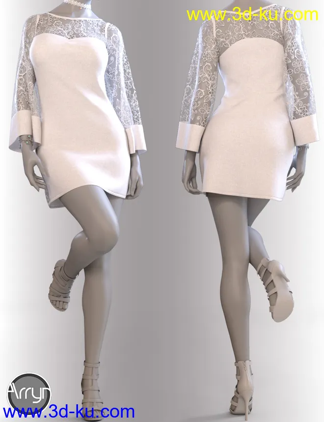 dForce Lily Holiday Outfit for Genesis 8 Female(s)模型的图片9