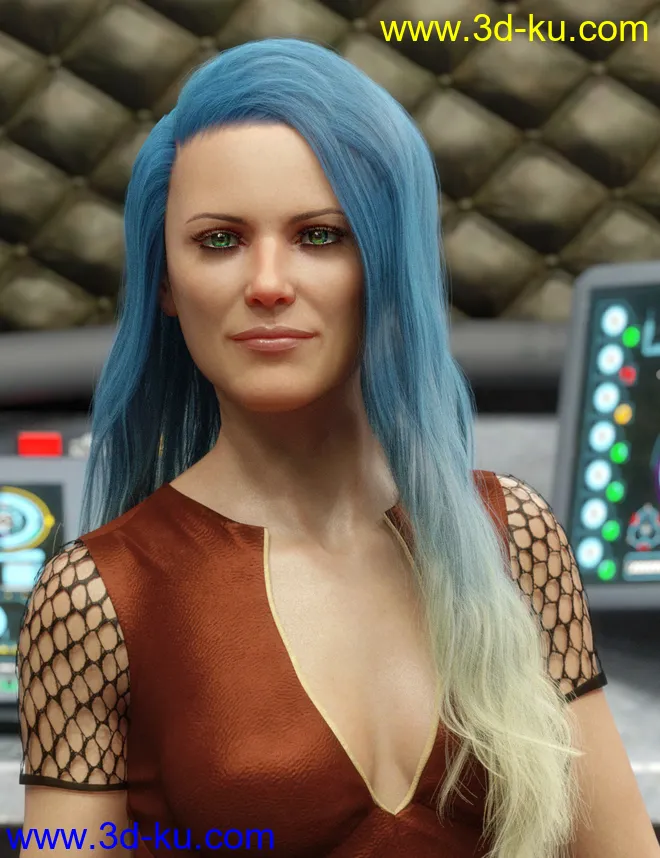 dForce LongFlip Hair for Genesis 8 Female(s)模型的图片2