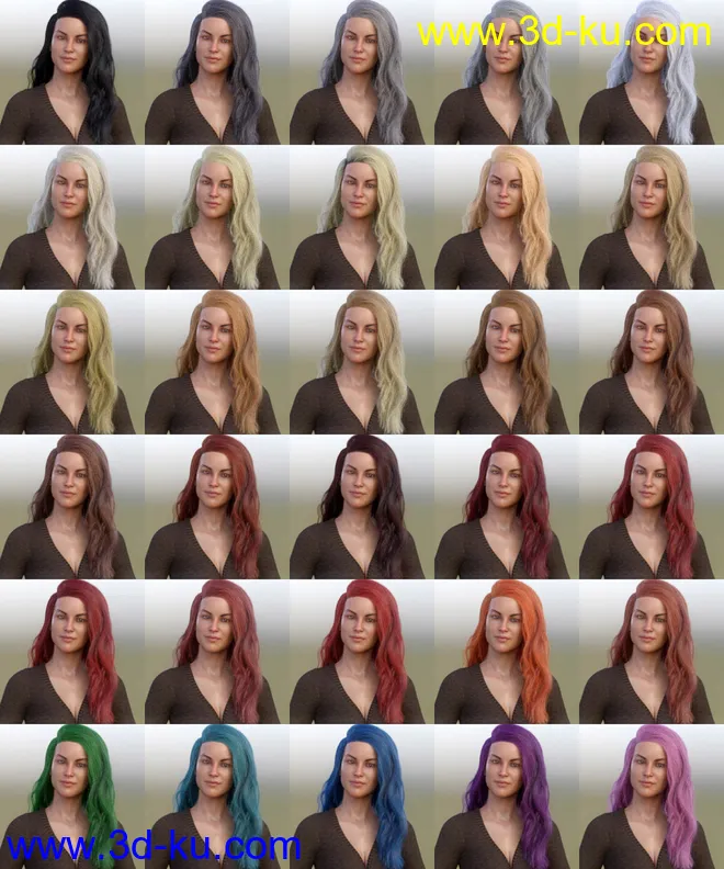 dForce LongFlip Hair for Genesis 8 Female(s)模型的图片5