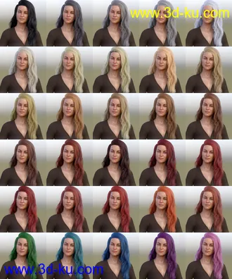 3D打印模型dForce LongFlip Hair for Genesis 8 Female(s)的图片