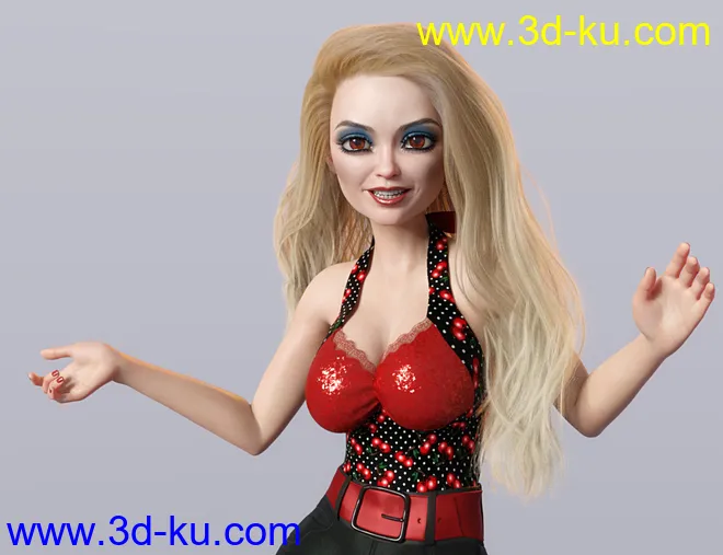 dForce LongFlip Hair for Genesis 8 Female(s)模型的图片12