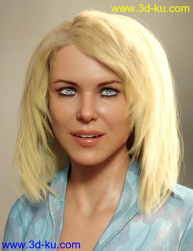 dForce Lynette Hair for Genesis 8 Females模型的图片1