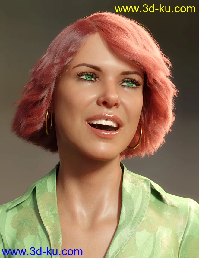 dForce Lynette Hair for Genesis 8 Females模型的图片4