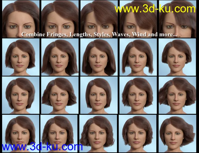 dForce Lynette Hair for Genesis 8 Females模型的图片5