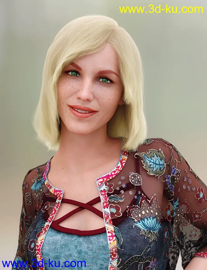dForce Lynette Hair for Genesis 8 Females模型的图片7