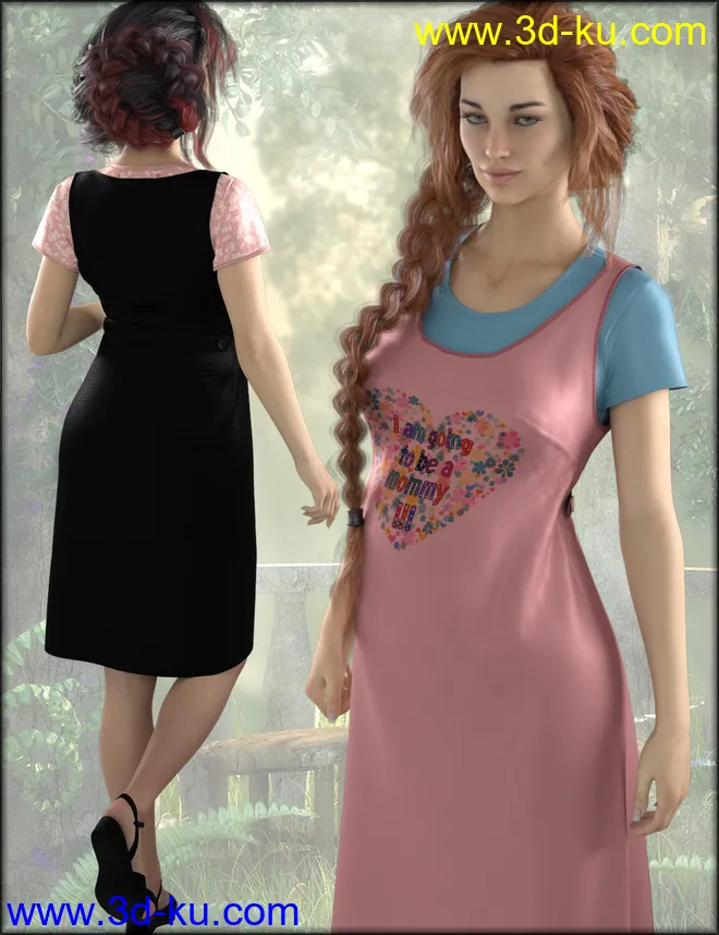 dForce Maternity Dress Textures模型的图片1