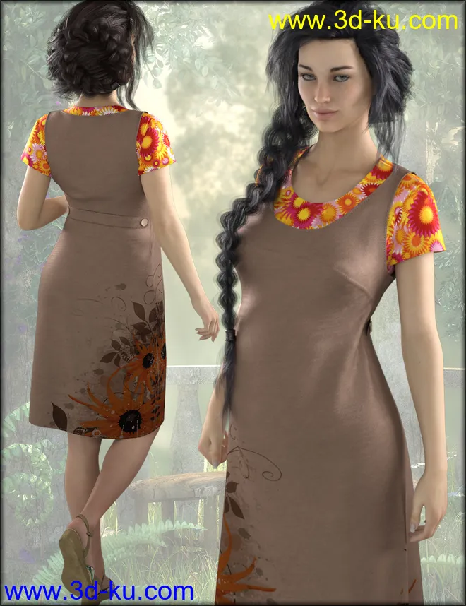 dForce Maternity Dress Textures模型的图片3