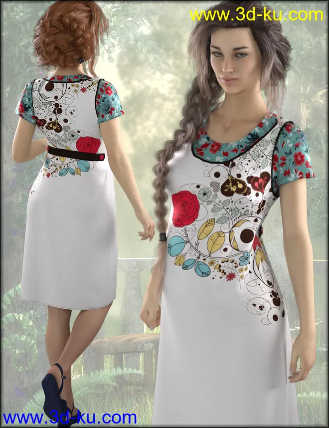 dForce Maternity Dress Textures模型的图片4