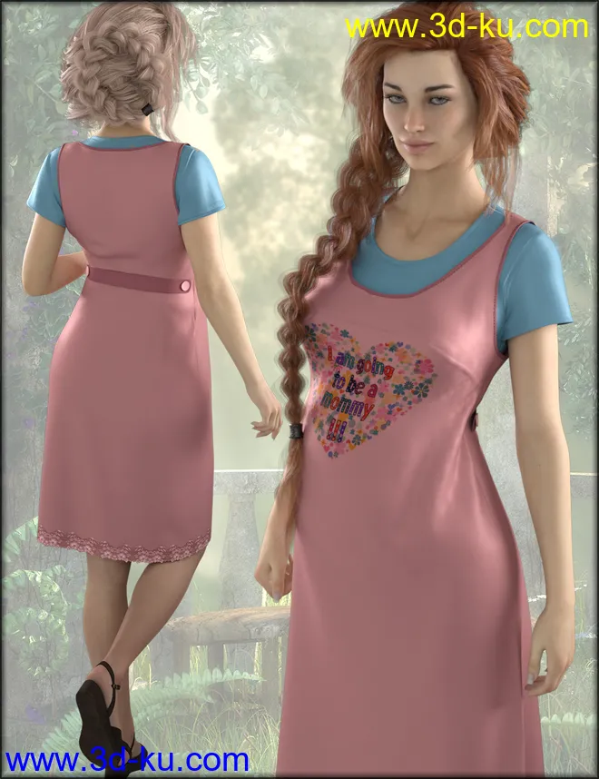 dForce Maternity Dress Textures模型的图片6