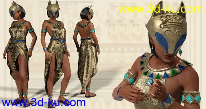 dForce Menhet Outfit Noble Textures模型的图片8
