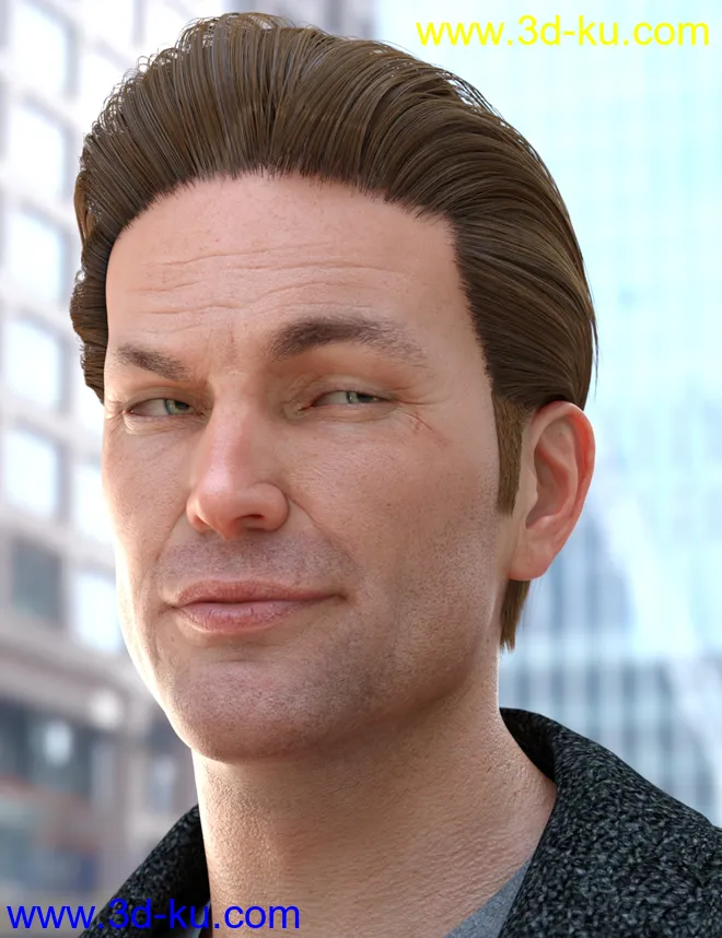 dForce Mid-Life Bachelor Hair for Genesis 8 Male模型的图片1