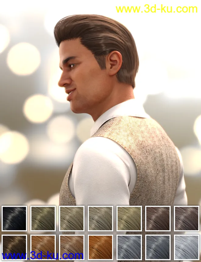 dForce Mid-Life Bachelor Hair for Genesis 8 Male模型的图片5