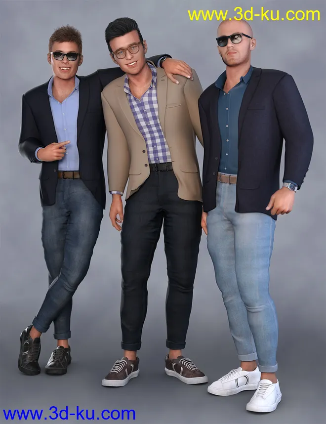 dForce Modern Shirt and Blazer Outfit for Genesis 8 Male(s)模型的图片1