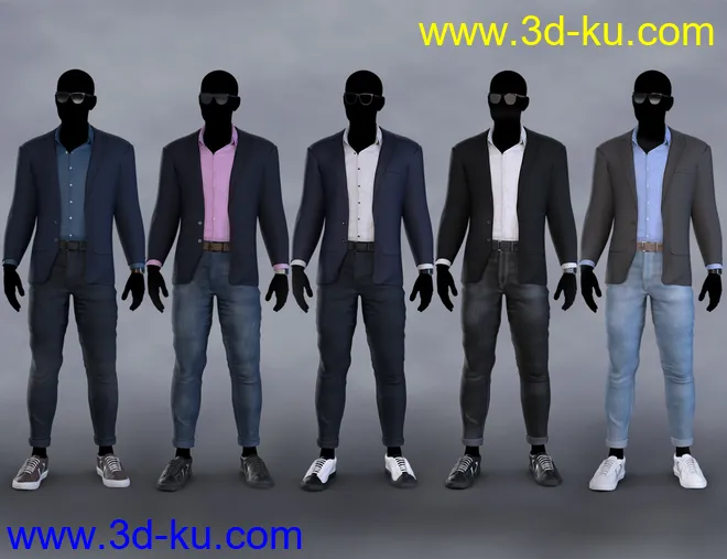dForce Modern Shirt and Blazer Outfit for Genesis 8 Male(s)模型的图片2