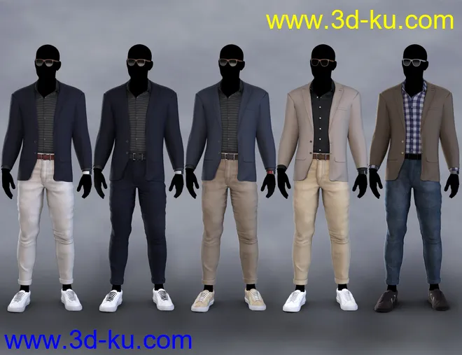 dForce Modern Shirt and Blazer Outfit for Genesis 8 Male(s)模型的图片3