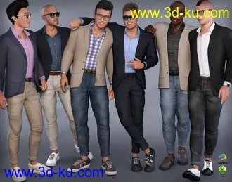 3D打印模型dForce Modern Shirt and Blazer Outfit for Genesis 8 Male(s)的图片