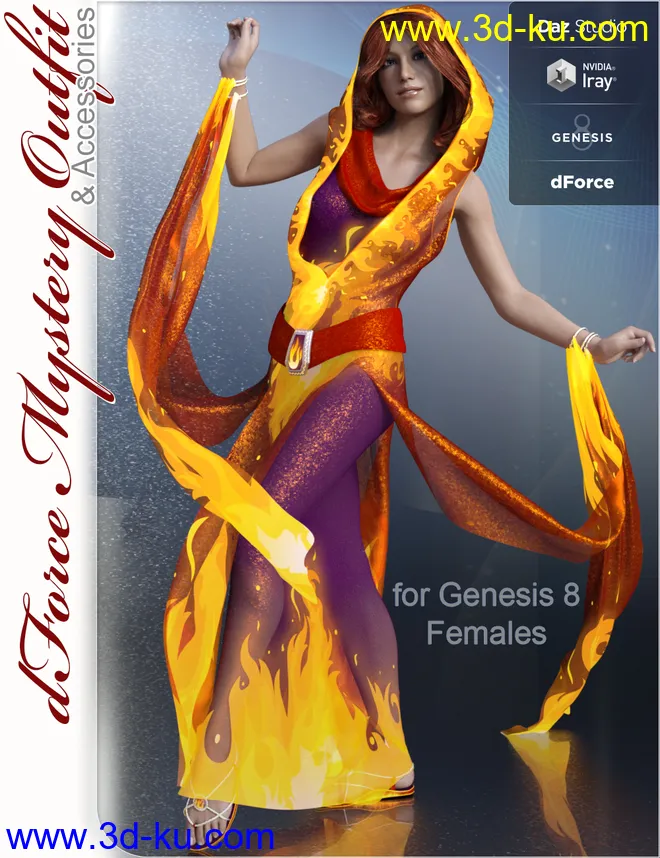 dForce Mystery Outfit and Accessories for Genesis 8 Female(s)模型的图片1