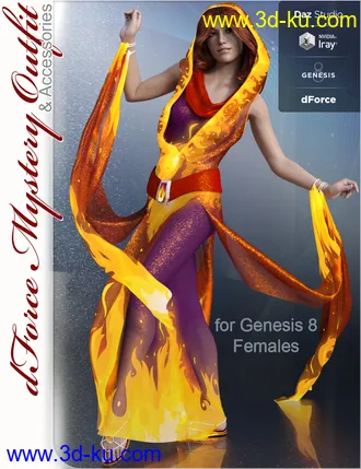 3D打印模型dForce Mystery Outfit and Accessories for Genesis 8 Female(s)的图片