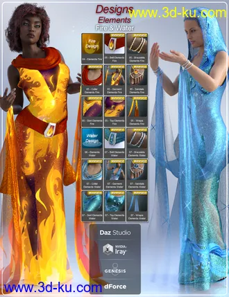 3D打印模型dForce Mystery Outfit and Accessories for Genesis 8 Female(s)的图片