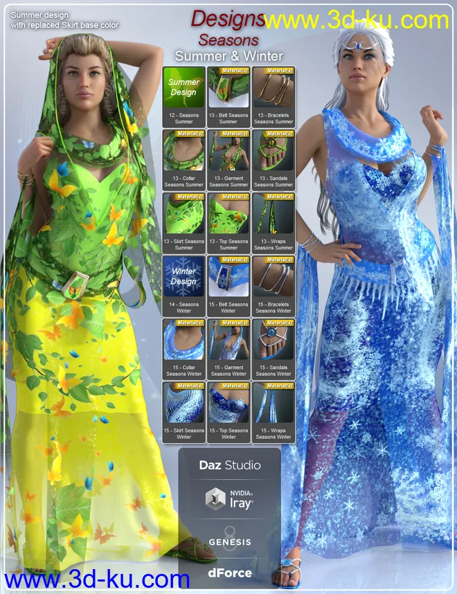 dForce Mystery Outfit and Accessories for Genesis 8 Female(s)模型的图片9