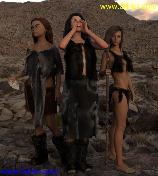 dForce Neolithic Outfits for Genesis 8 Female模型的图片1