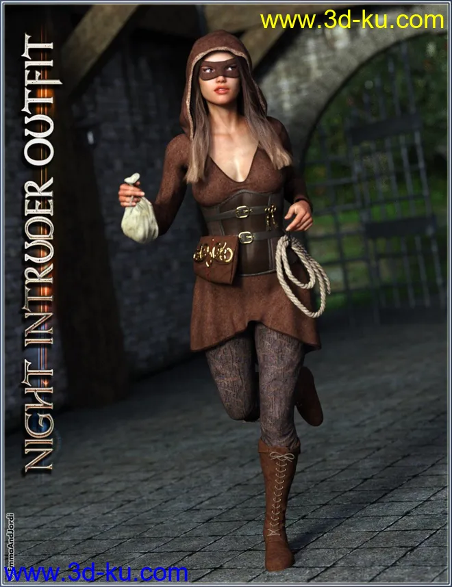 dForce Night Intruder Outfit and Poses for Genesis 8 Female(s)模型的图片1