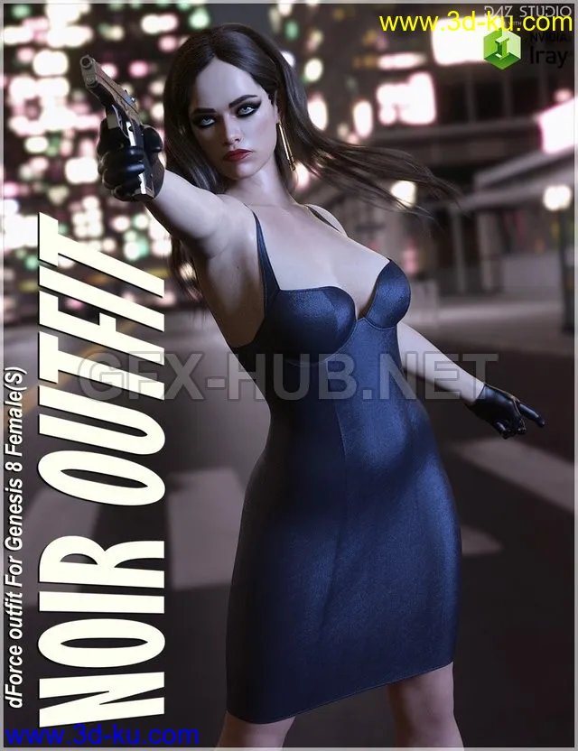 dForce Noir Outfit for Genesis 8 Females模型的图片1