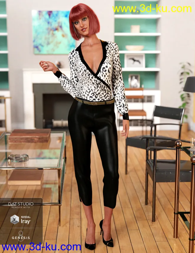 dForce Office Chic Outfit for Genesis 8 Female(s)模型的图片1