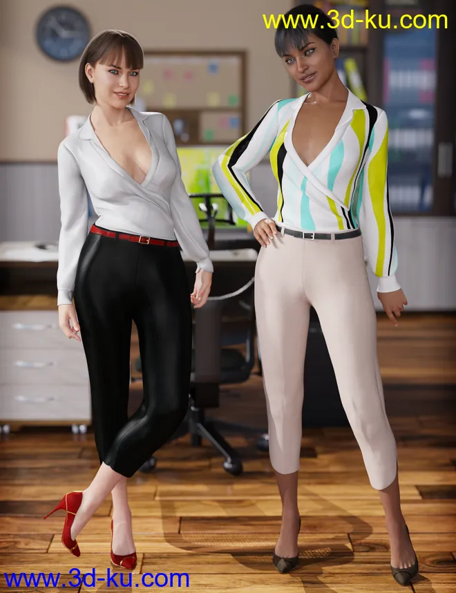 dForce Office Chic Outfit Textures模型的图片1