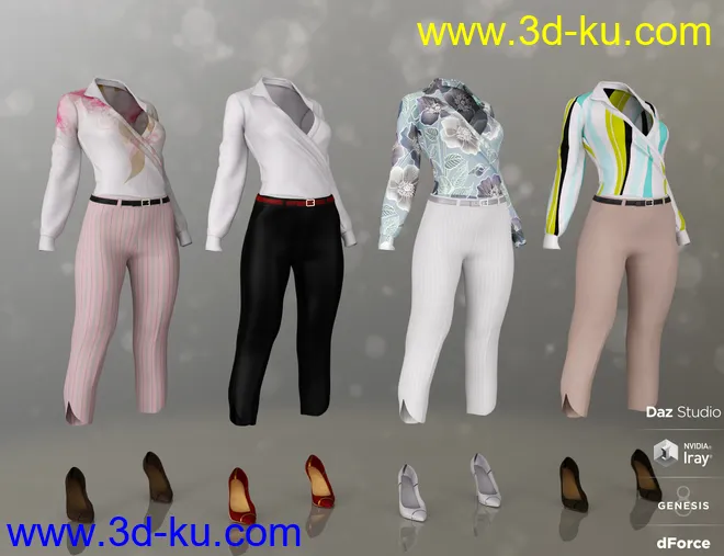 dForce Office Chic Outfit Textures模型的图片3
