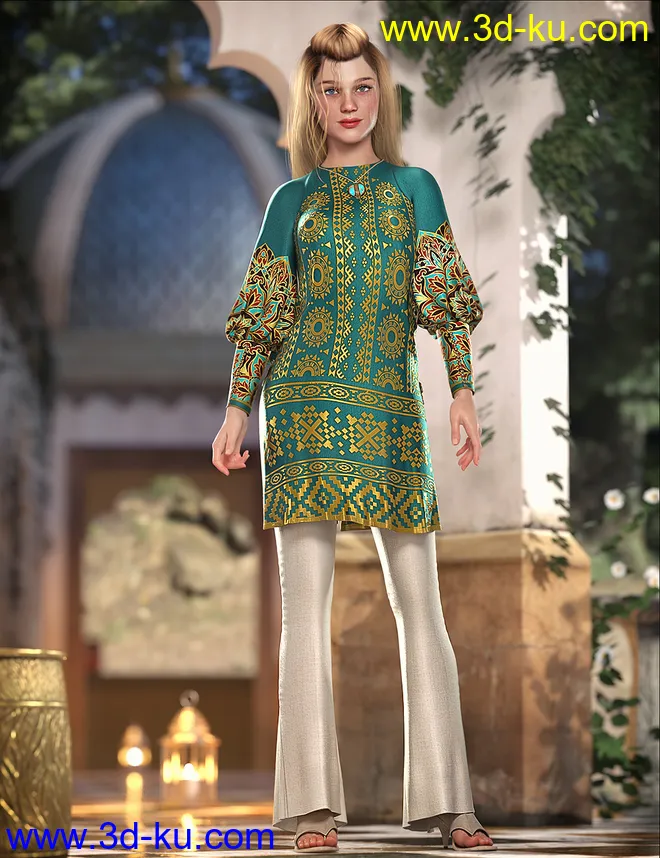 dForce Papyrus Outfit Textures模型的图片2