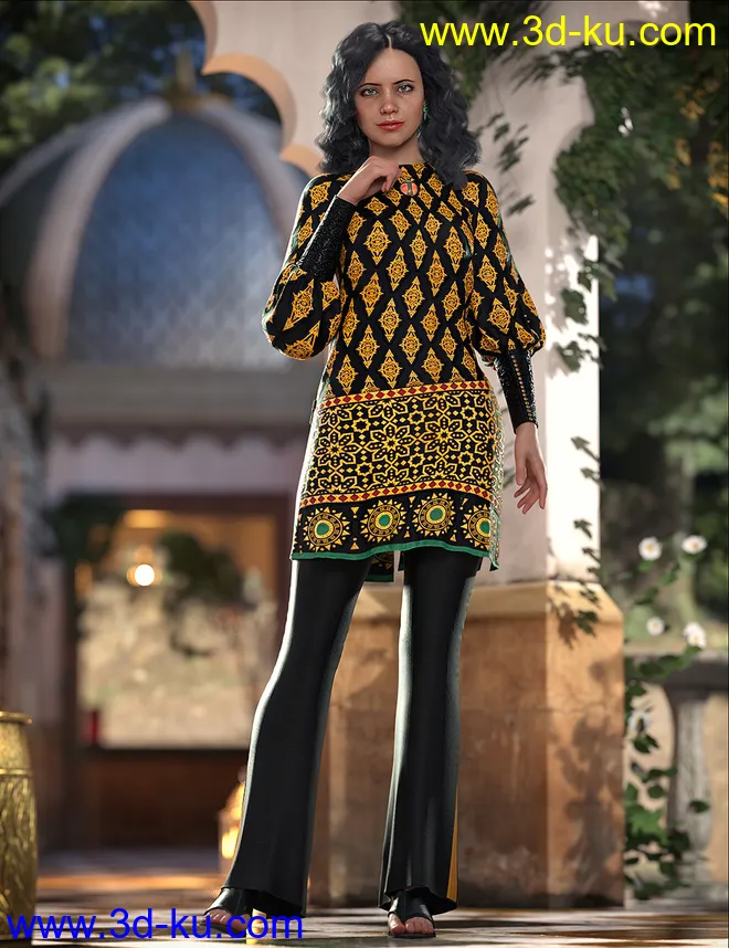 dForce Papyrus Outfit Textures模型的图片4