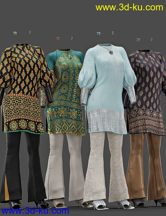 dForce Papyrus Outfit Textures模型的图片5