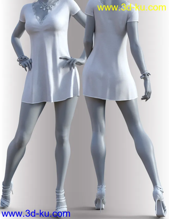 dForce Paula Candy Outfit for Genesis 8 Females模型的图片6