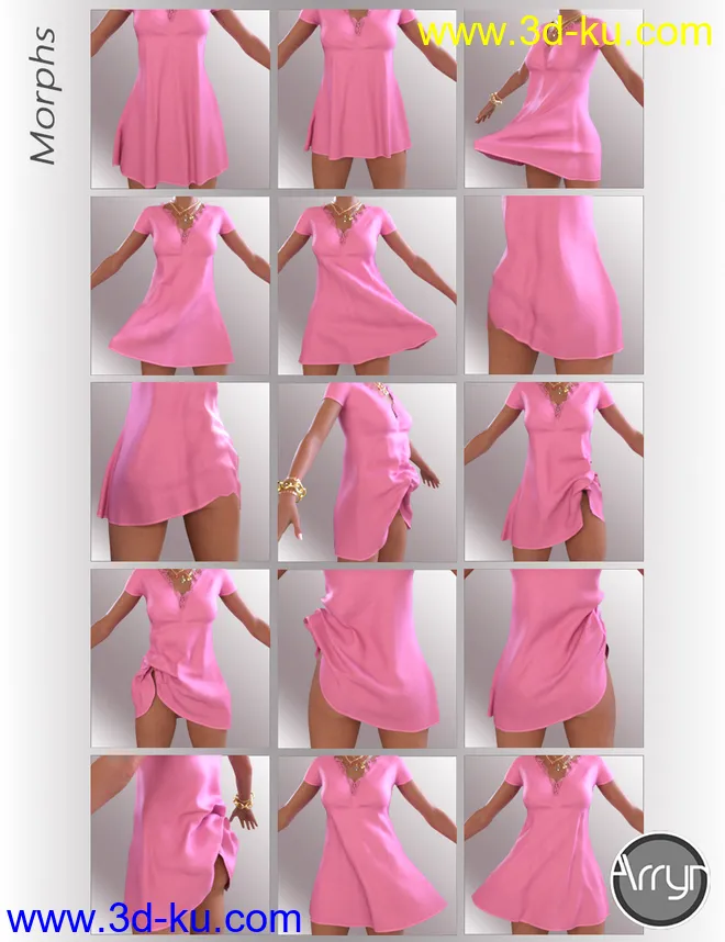 dForce Paula Candy Outfit for Genesis 8 Females模型的图片7
