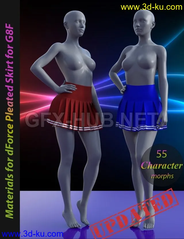 dForce Pleated Skirt for G8F模型的图片1