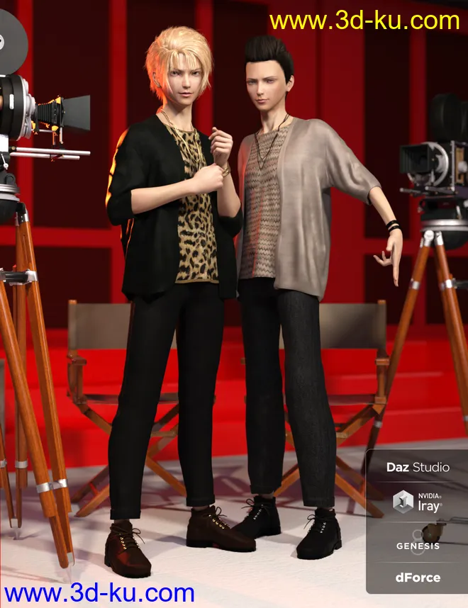 dForce Pop Style Outfit Textures模型的图片1
