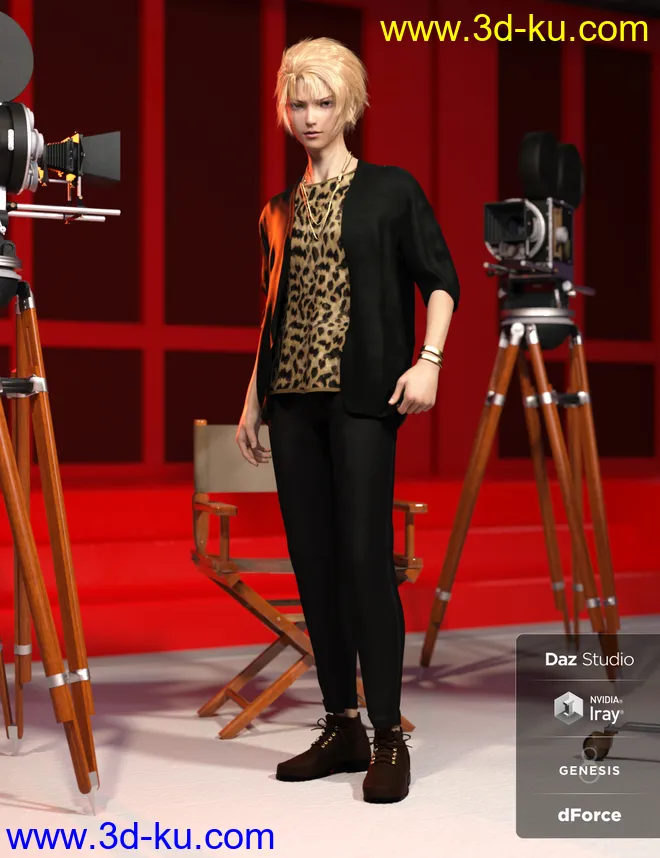 dForce Pop Style Outfit Textures模型的图片2