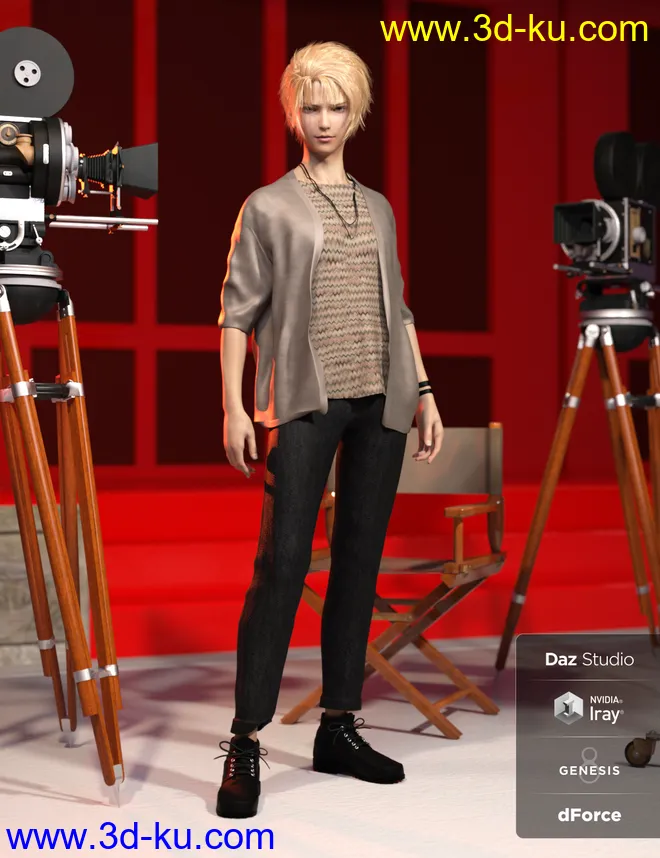 dForce Pop Style Outfit Textures模型的图片3
